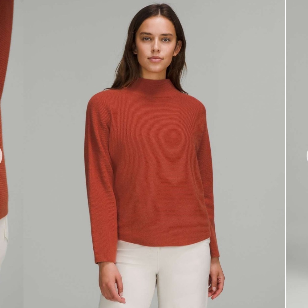 Lululemon Boxy Cotton Blend Sweater In Red Rock